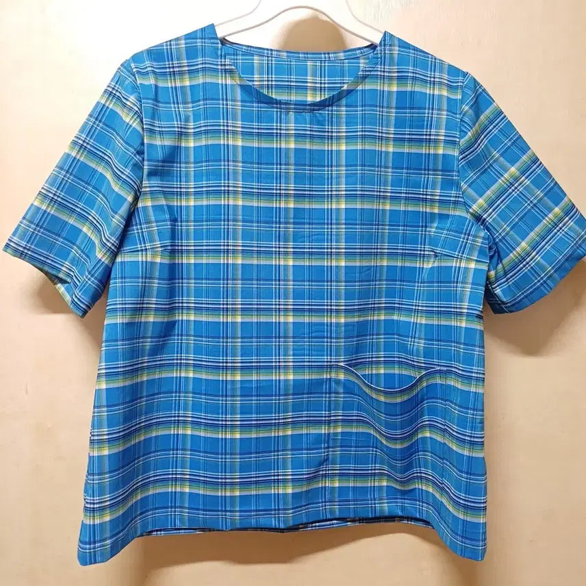 [BUNJANG] Blue Checkered Blouse / 새상품 블루 체크 블라우스