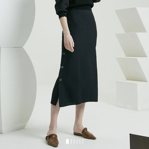 [BUNJANG] TIME BUTTON Panel Skirt / 타임 버튼 패널 스커트 67
