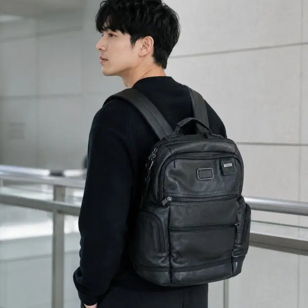 [BUNJANG] Tumi Leather Backpack Black / TUMI 투미 가죽 백팩 블랙