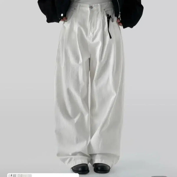 [BUNJANG] Autumn Barrel Wide Pants Ivory / 어텀 베럴 와이드 팬츠 바지 벌룬 아이보리