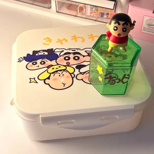 [BUNJANG] Crayon Shin-chan Storage Box with Lid and Mini Figure Case / 짱구 보관함