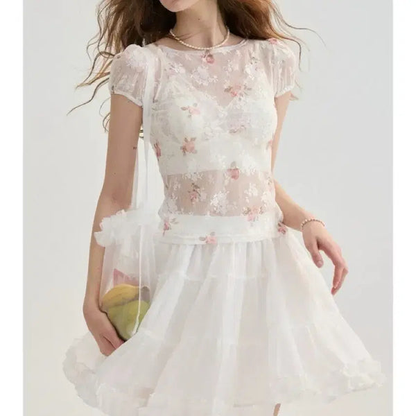 [BUNJANG] SINDEN Candy Frill Mini Kkangkang Chiffon Skirt / [새상품] 신스덴 캔디 프릴 미니 캉캉 쉬폰 스커트 s
