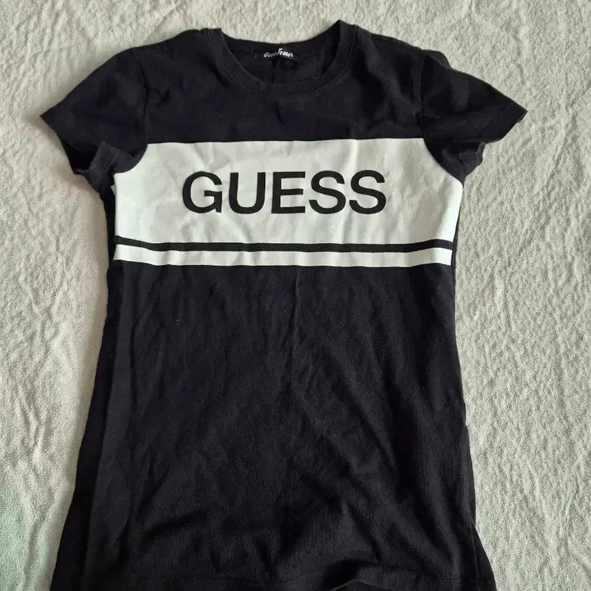 [BUNJANG] Guess Black Logo Short Sleeve T-Shirt XS / 게스 블랙 로고 반팔 티셔츠 xs
