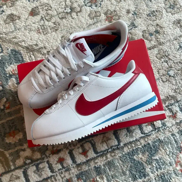 [BUNJANG] Nike Cortez Leather White Varsity Red / (W) 나이키 코르테즈 레더 화이트 바시티 레드 (새제품,240)
