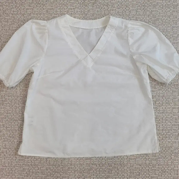 [BUNJANG] YUMER White Puff Blouse / 유메르 화이트 퍼프 블라우스
