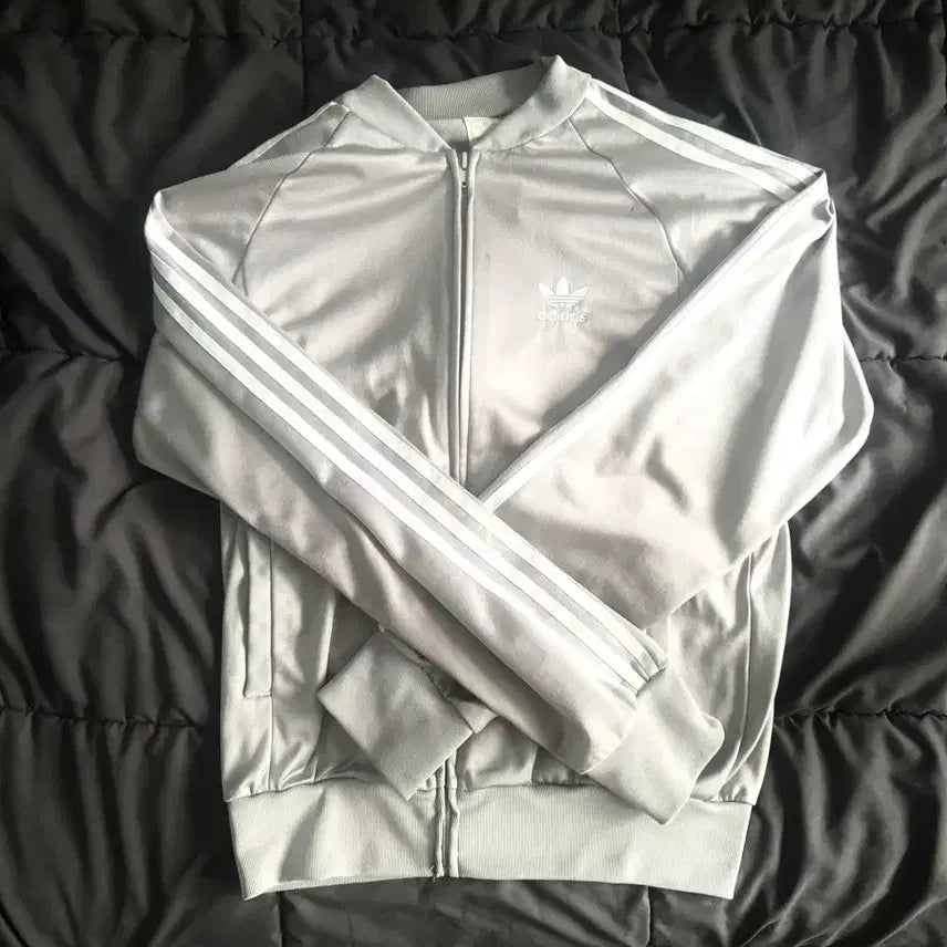 [BUNJANG] Adidas Trefoil Logo Track Top Jersey Silver Grey 95 / 아디다스 백 그래픽 트레포일 로고 트랙탑 져지 실버 그레이 95
