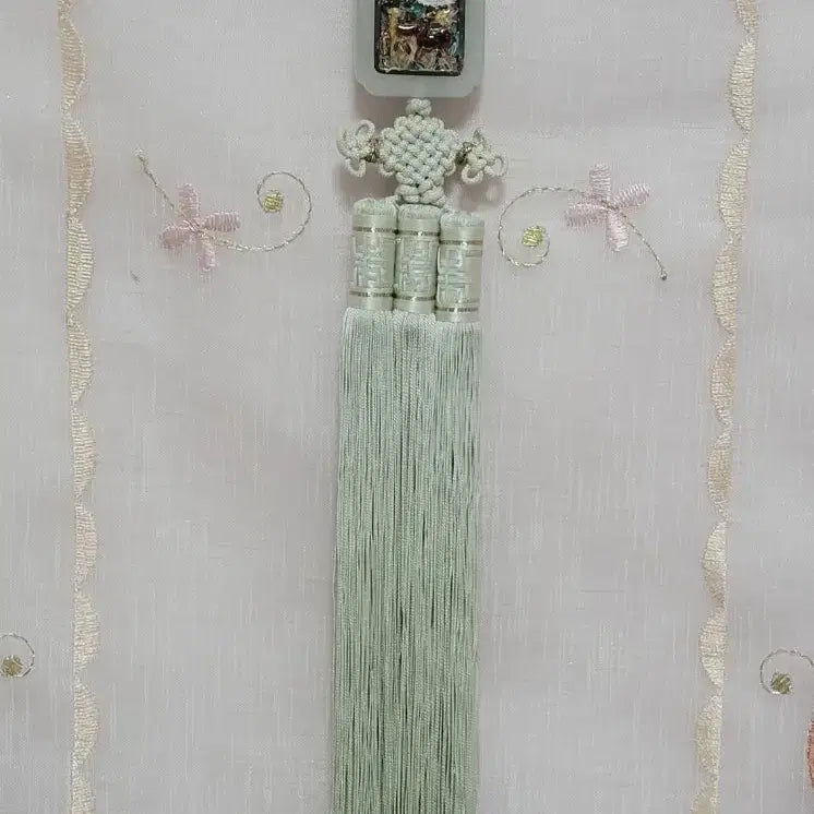 [BUNJANG] Vintage Natural Jade Shi-jang-saeng Chilbo (Cloisonné) Norigae / 빈티지 천연옥,십장생 칠보공예 노리개 / 45년( 소장용 )가격내림