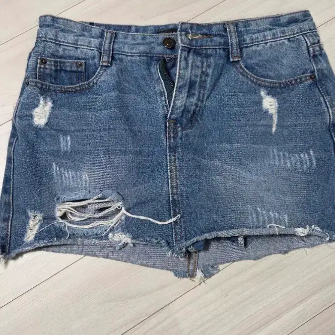 [BUNJANG] Denim Skirt Shorts / 데님 청 스커트 치마바지 청치마