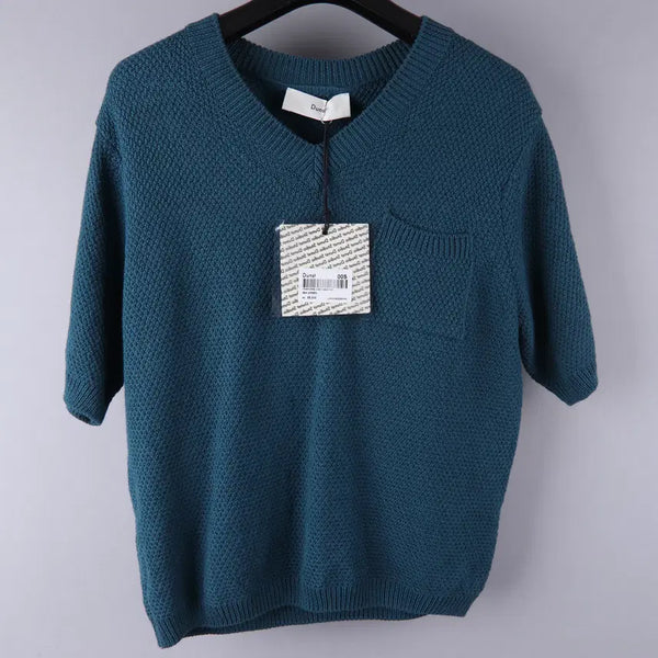 [BUNJANG] Dunst Honeycomb Linen Cotton Short Sleeve Knit (00S) / (여성) 던스트 허니컴 린넨 코튼 반팔 니트 (00S) 4908