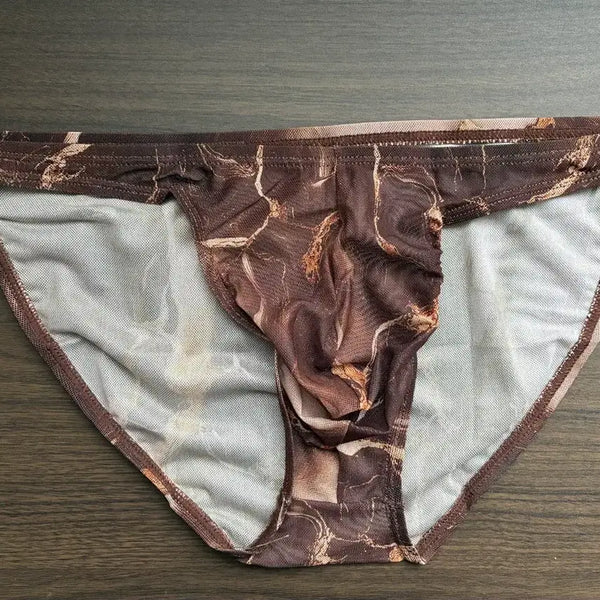 [BUNJANG] Men's Briefs Brown Marble Pattern / 브라운 마블 패턴 남성 삼각 팬티