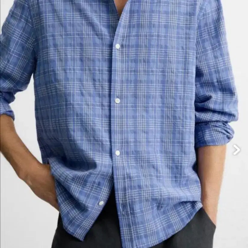 [BUNJANG] Zara Blue Check Shirt (L) / Zara 자라 블루체크셔츠
