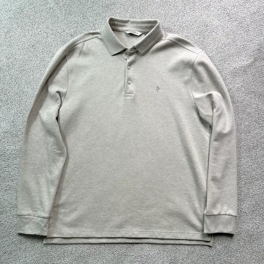 [BUNJANG] Ollezen Long-Sleeve Collar T-Shirt Beige 110 / 올젠 긴팔 카라 티셔츠 카라티 폴로셔츠 베이지 110