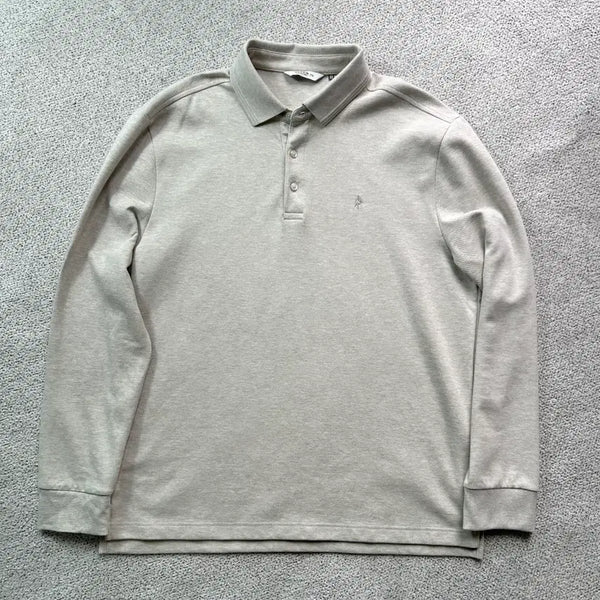 [BUNJANG] Ollezen Long-Sleeve Collar T-Shirt Beige 110 / 올젠 긴팔 카라 티셔츠 카라티 폴로셔츠 베이지 110