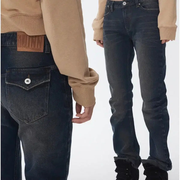 [BUNJANG] Meowwoem Washed Cat Whisker Blade Jeans / Meowwoem Washed Cat Whisker Blade Jeans