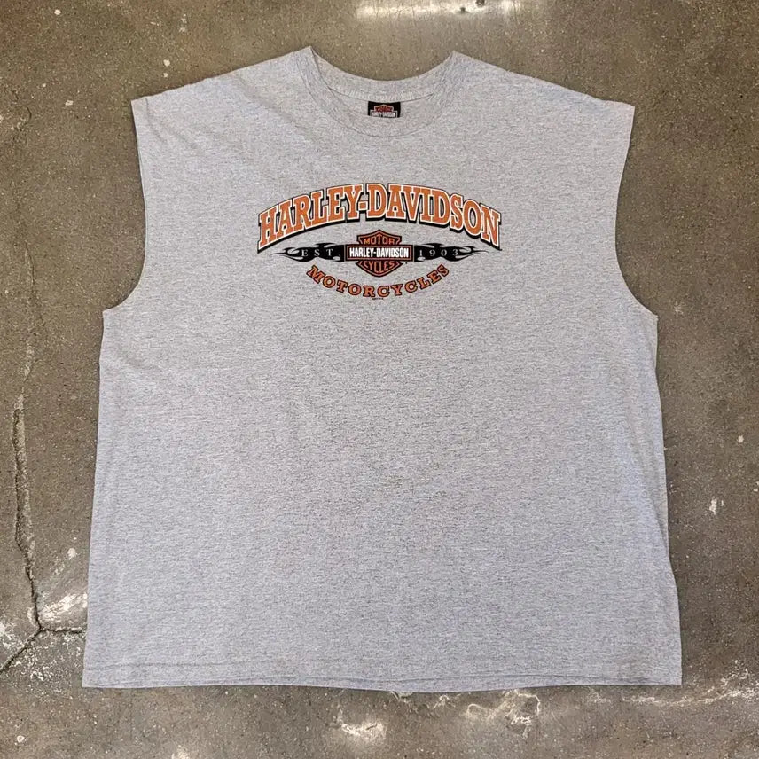 [BUNJANG] Harley-Davidson Sleeveless Tank Top Gray 2XL / 할리데이비슨 민소매 나시티 그레이