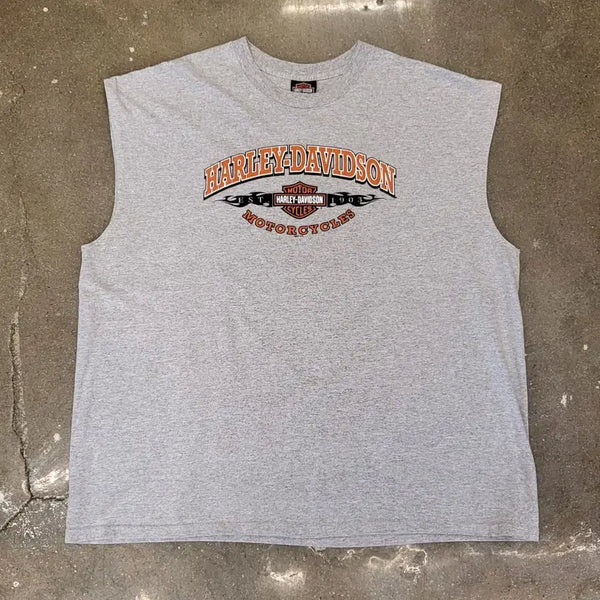 [BUNJANG] Harley-Davidson Sleeveless Tank Top Gray 2XL / 할리데이비슨 민소매 나시티 그레이