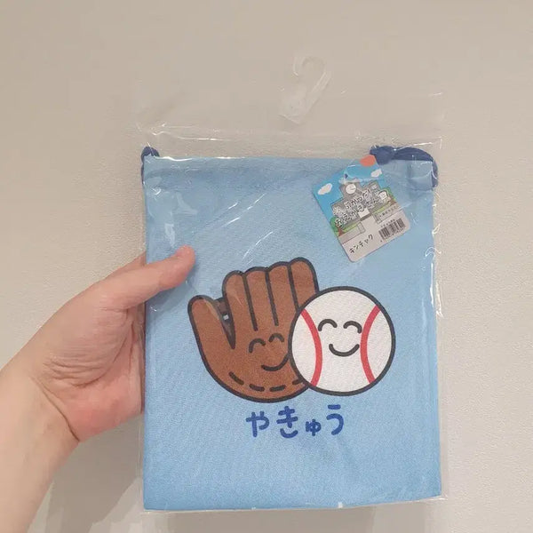 [BUNJANG] Oekaki-san Baseball Drawstring Pouch / 오에카키상 야구 조리개 파우치 스트링 파우치