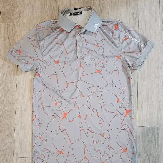 [BUNJANG] J.LINDEBERG Pattern Short Sleeve Polo Shirt Grey / 제이린드버그 패턴 반팔 폴로티 그레이 95 가슴단면 50