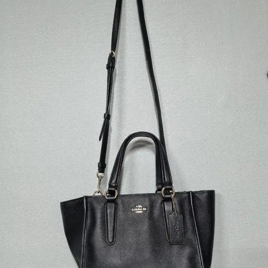 [BUNJANG] Coach Black Leather Tote Bag Shoulder Bag / 코치 블랙 가죽 토트백 겸 숄더백(사진필독)