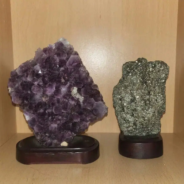 [BUNJANG] Amethyst and Pyrite Mineral Specimens (2-Piece Set) / 자수정과 황철석 광물 수석 2점 일괄