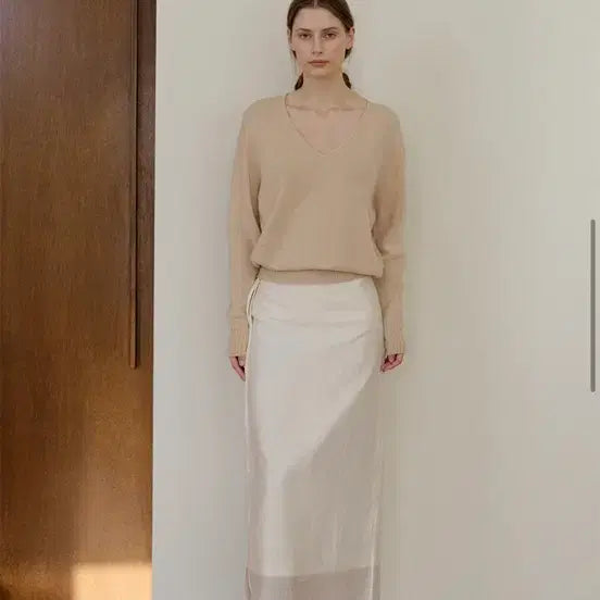[BUNJANG] Kinder Salmon Freya Long Skirt Cream Size 1 / 킨더살몬 freya 프레야 스커트 (새상품)