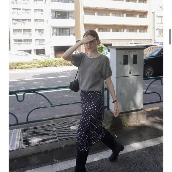 [BUNJANG] Mood Edition Dot Frill Skirt Navy / 무드에디션 dot frill skirt 도트 프릴 스커트 네이비
