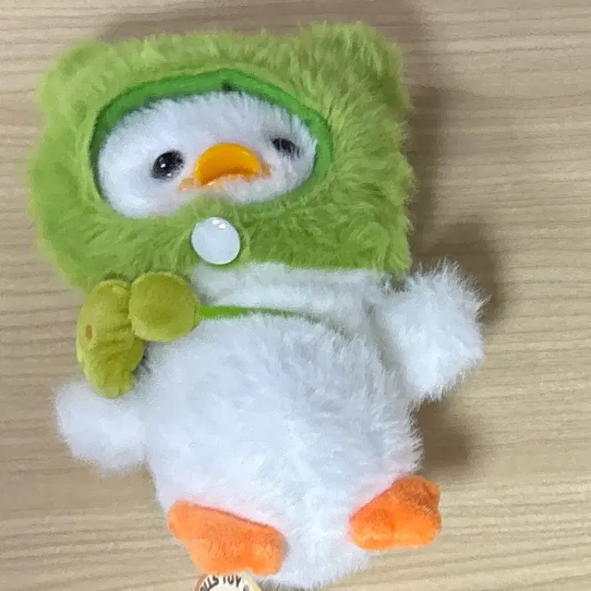 [BUNJANG] Duck Plush Keychain (Green Hoodie) / 오리 인형 키링 (녹색 후드)
