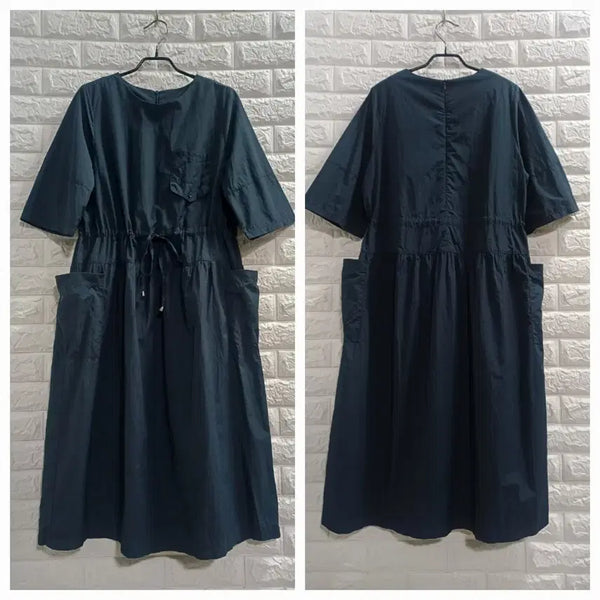 [BUNJANG] Pocket Crinkle Long Dress / 포켓 바스락 롱원피스