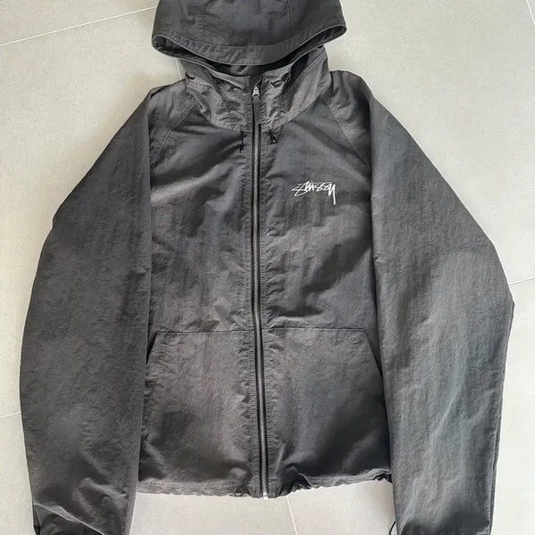 [BUNJANG] Stussy Wave Dyed Beach Shell Jacket Black L / 스투시 웨이브 다이 비치 쉘 자켓(새상품급) L-크림구매