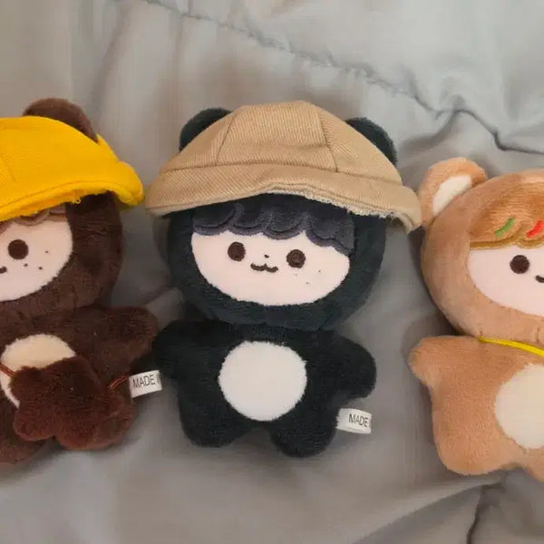 [BUNJANG] NCT Haechan Plush Dolls (Gomhyukgi, Kkamhyukgi, Lattyukgi) with Hats and Bags / 엔시티 해찬인형 곰효기 깜효기 라떼효기 모자 가방 포함
