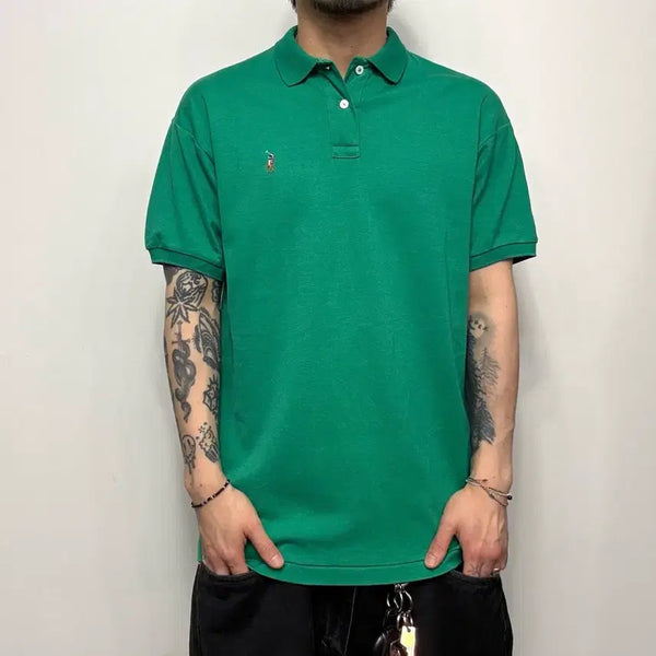 [BUNJANG] Polo Ralph Lauren 90s Vintage Green Cotton PK Polo Shirt / 90s Polo 폴로랄프로렌 빈티지 pk 카라티