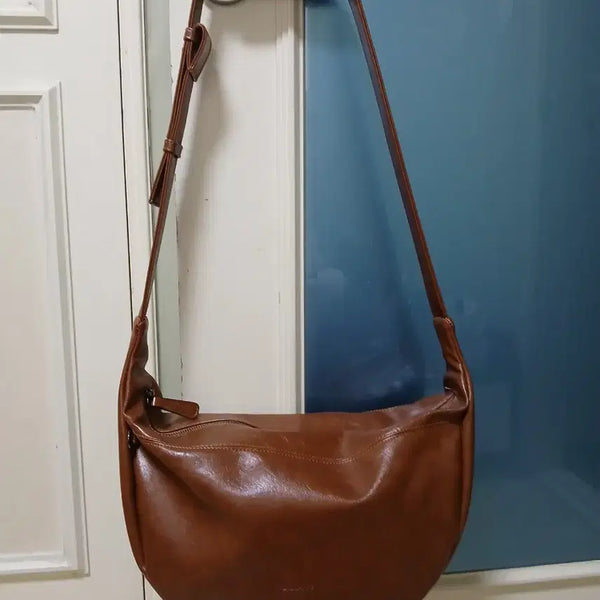 [BUNJANG] Tan Brown Leather Hobo Bag / 탄브라운 가죽 호보백 새상품