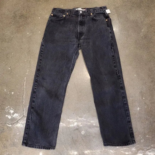 [BUNJANG] Levi's 505 Black Denim Regular Fit Jeans / 리바이스505 블랙 데님 레귤러핏 청바지