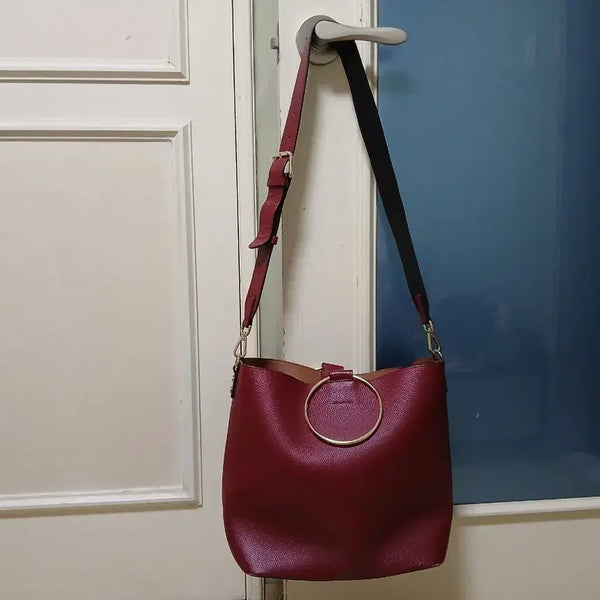 [BUNJANG] Della Stella Burgundy Bucket Bag / 델라 스텔라 버건디색 버킷백