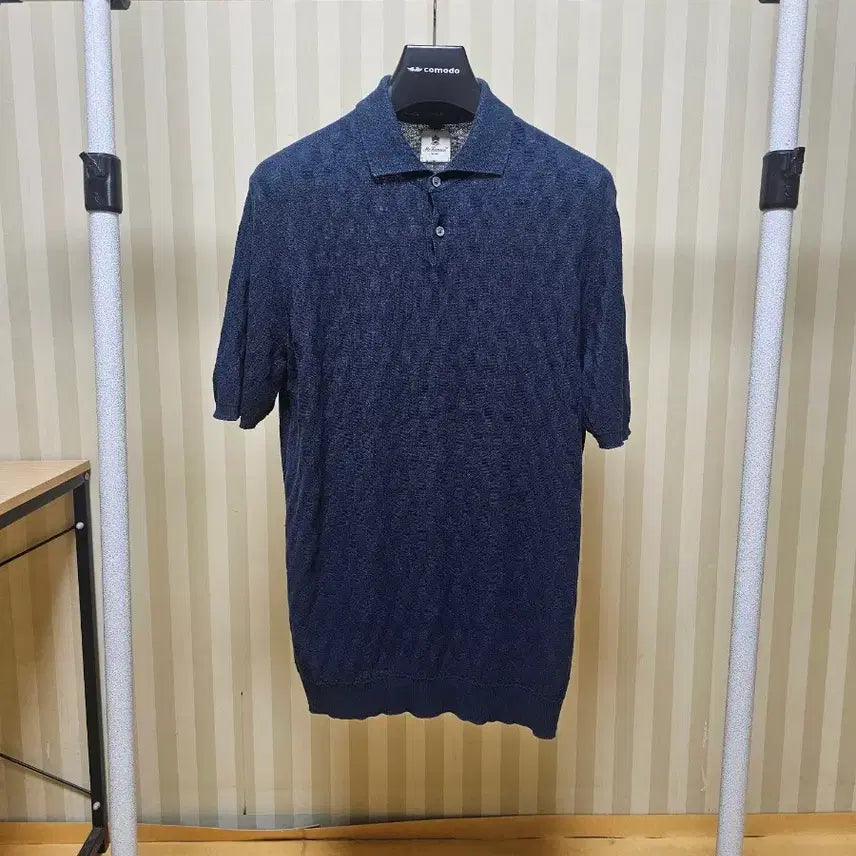 [BUNJANG] McLaren Linen Blend Knit Polo Navy / 맥로렌 니트 린넨 50
