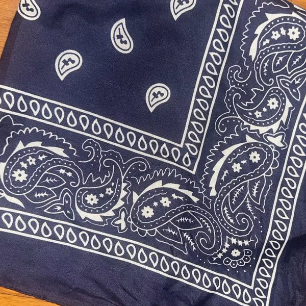 [BUNJANG] Navy Paisley Bandana / 남색 페이즐리 반다나