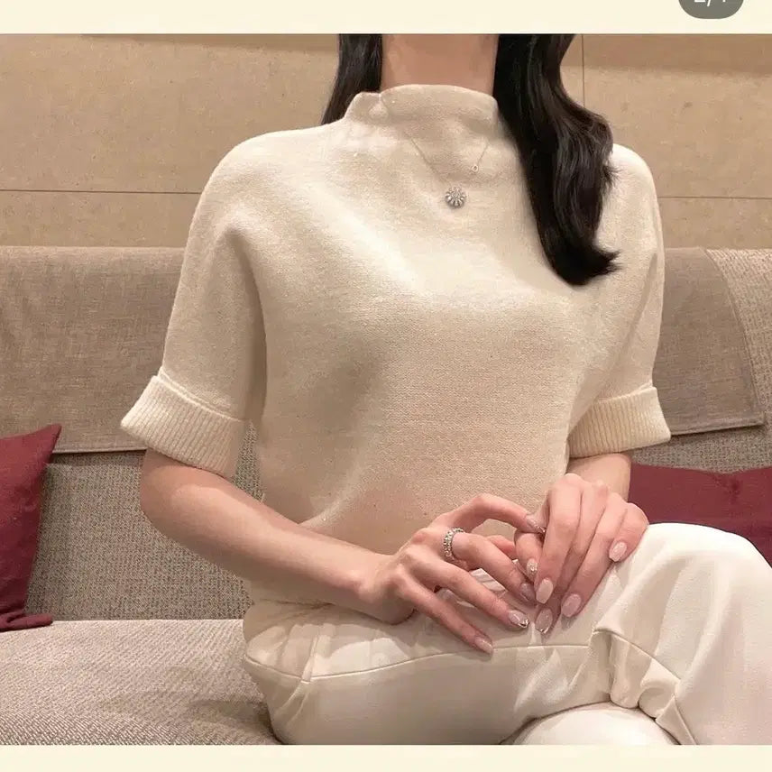 [BUNJANG] 100% Wool Short Sleeve Knit (New) / 수입의류 반팔니트 울100(새 제품)