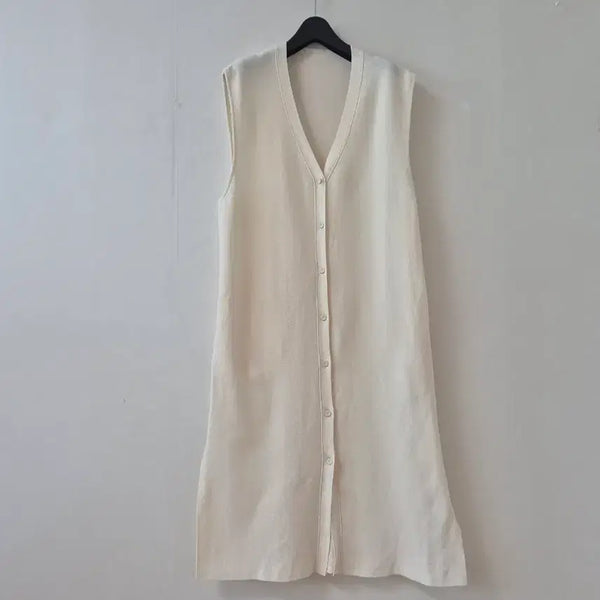 [BUNJANG] KUHO Women's Ivory Long Vest Dress / 구호 kUHO 여성 원피스 롱베스트