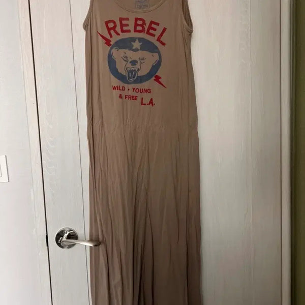 [BUNJANG] Paintcloth REBEL Long Dress Khaki / 페인트클로스 REBEL 롱 원피스 카키