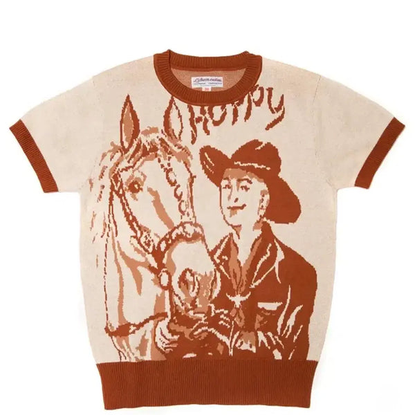 [BUNJANG] Labor Union Cowboy Summer Short Sleeve Western Knit / 레이버유니온 카우보이 여름 반팔 웨스턴 니트