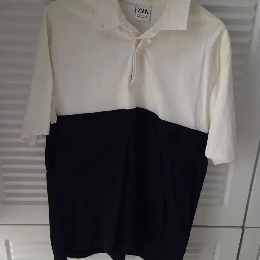[BUNJANG] Zara Two-Tone Color Block Short Sleeve T-Shirt / ZARA 자라 티셔츠 (M/100)