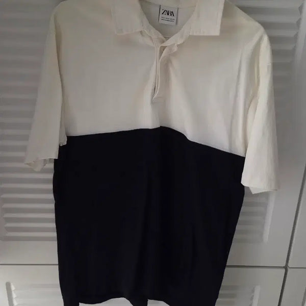 [BUNJANG] Zara Two-Tone Color Block Short Sleeve T-Shirt / ZARA 자라 티셔츠 (M/100)
