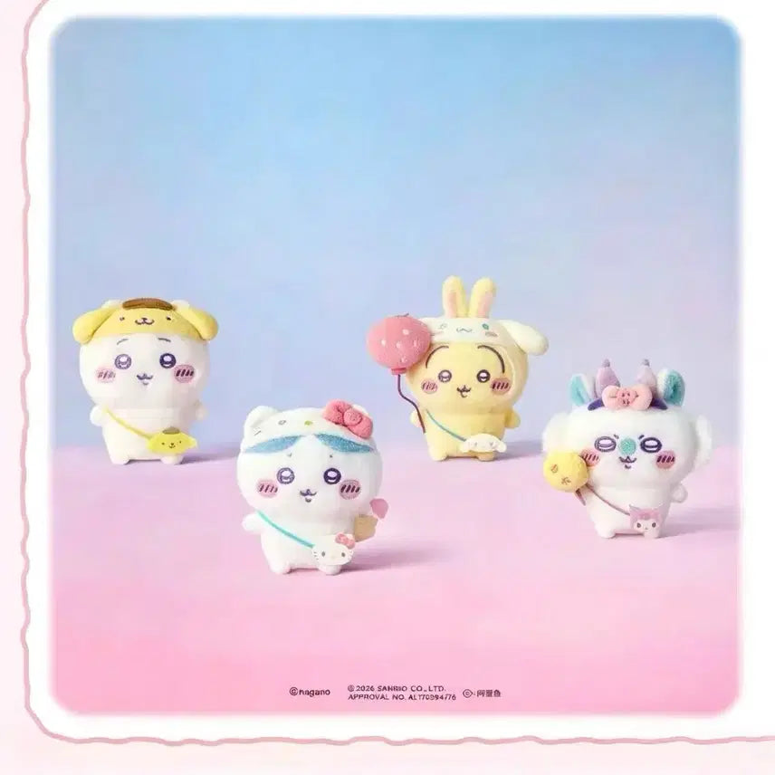 [BUNJANG] Miniso Chiikawa x Sanrio Collaboration Plush - Usagi, Hachi, Momonga / [미니소]치이카와 산리오 콜라보 인형4종 개별가 우사기 하치 모몽가