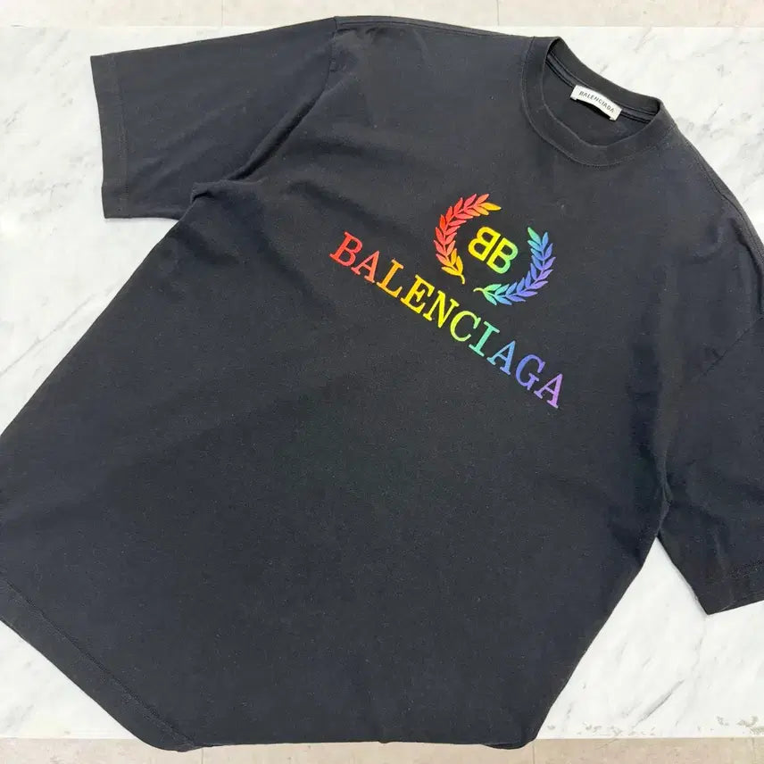 [BUNJANG] Balenciaga Laurel Logo T-Shirt / [정품 S] 발렌시아가 월계수 반팔