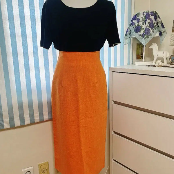 [BUNJANG] Orange Linen Long Skirt / (새상품) 오렌지 린넨롱스커트(무배)