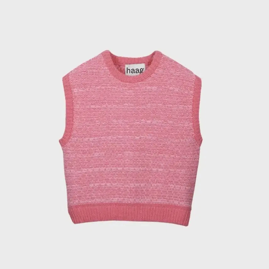 [BUNJANG] Haag Weaving Vest Knit Vest (Pink) / haag 헤이그 위빙 베스트 니트 조끼 (Pink)