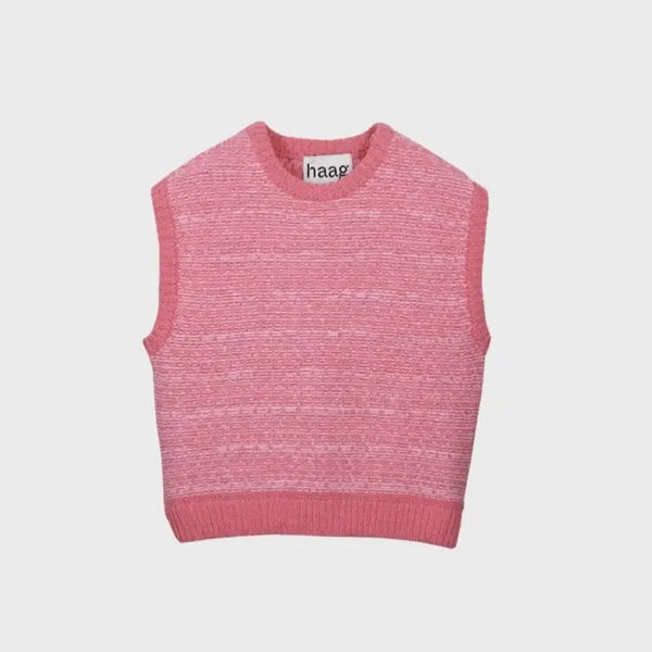 [BUNJANG] Haag Weaving Vest Knit Vest (Pink) / haag 헤이그 위빙 베스트 니트 조끼 (Pink)