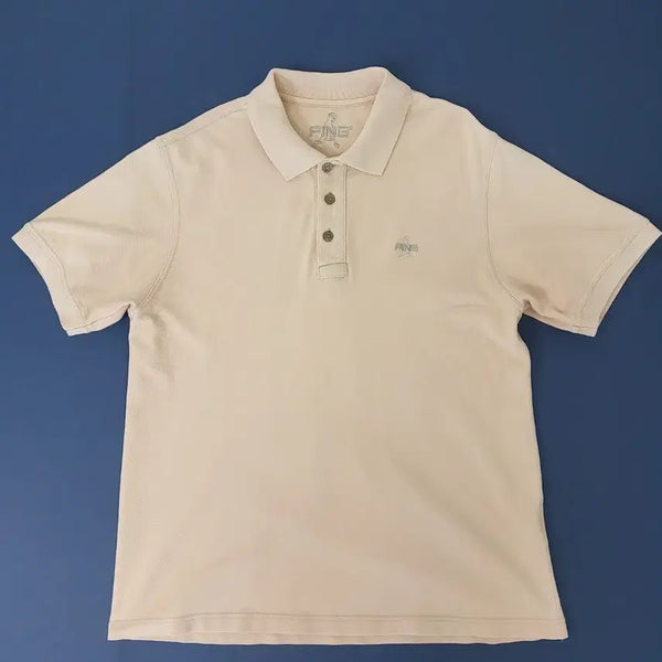[BUNJANG] PING Golf Men's Short Sleeve Polo Shirt Ivory / PING 핑 골프 반팔 카라티 아이보리