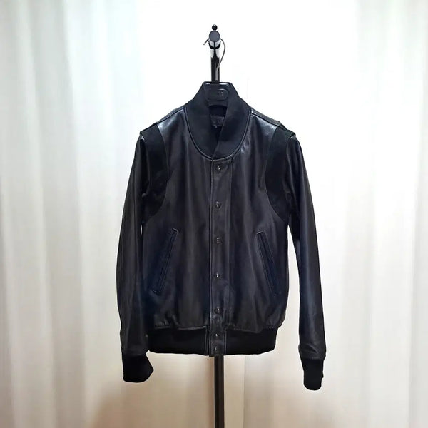 [BUNJANG] Mad Hatter Genuine Leather Stadium Jacket M / (택포) 매드해터 소가죽 스타디움 자켓 M B946