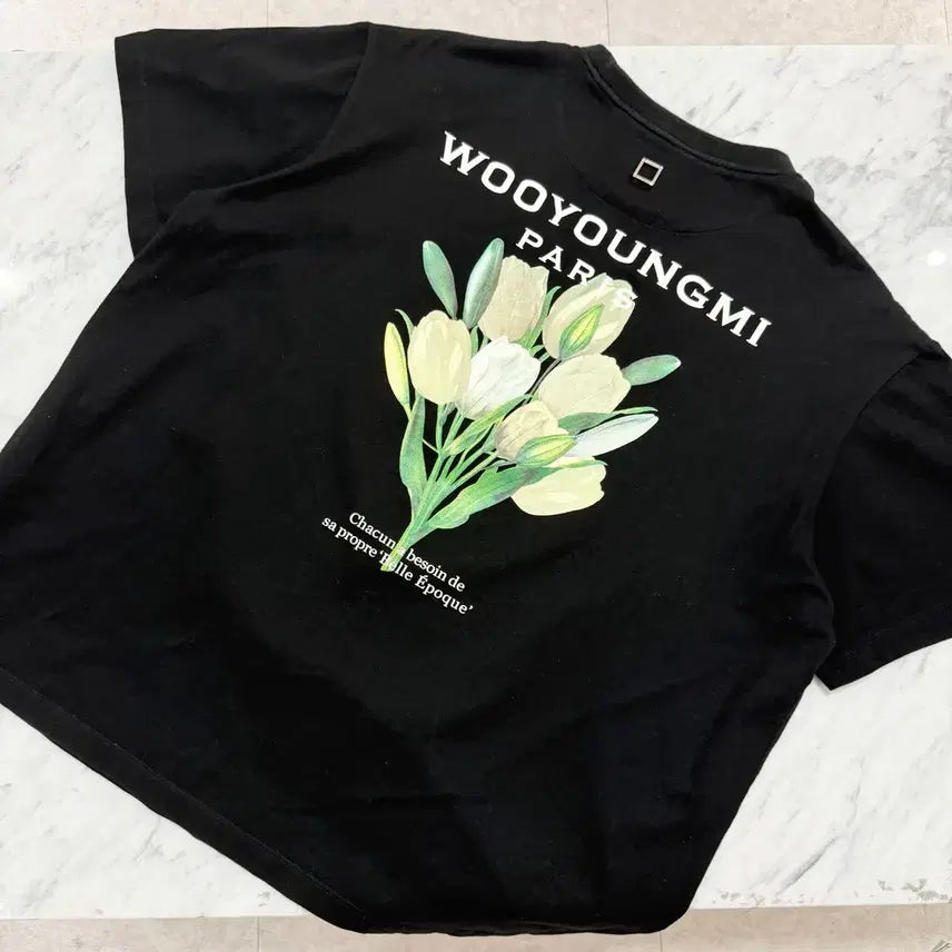 [BUNJANG] Wooyoungmi Flower Short Sleeve T-Shirt - Size 50 / [정품 50] 우영미 플라워 반팔